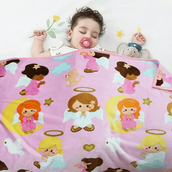 Luxuriously Soft and Cozy Blanket for Little Ones with Whimsical Angelic Designs – Perfect for Snuggles, Nap Time, and Dreamy Adventures, 39x57 In