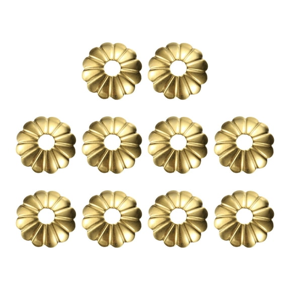 Uxcell 10pack Cabinet Knob Backplate, 0.91 Inch Drum Plum Shape Radial Brass Backplate Washers Classical Furniture Decoration Gasket for Cabinet Drawer Cupboard Doors Hardware