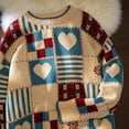 thumbnail image 1 of Suéter rojo de nicho de amor de invierno, vestido de pareja, abrigo de estilo perezoso, suéter de cera suave de gran tamaño para hombre, 1 of 5