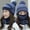 Blue, variant on ZOELNIC 4PCS Women Beanie Hat Pom Scarf Mask Knitted Touch Screen Gloves Set Winter Warm Outdoor Hat, Beige