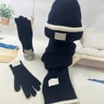 thumbnail image 4 of BRICH Winter Beanie Hat Scarf Gloves Set Long Scarf Neck Warm Knit Hat Warmer Winter Gloves Sets for Men Women Navy One Size, 4 of 5