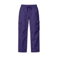 thumbnail image 5 of Pants for Women Plus Size Elastic High Waist Drawstring Work Cargo Pants Solid Color Casual Straight Leg Pants With Pockets, 5 of 7