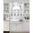 thumbnail image 3 of Laundry Room Swag Kitchen Curtains Sets for Windows 24 Inch Length, Cartoon Wash Dry Fold Repeat Simple Lines Art Short Window Curtain Panels Swags Valances and Tiers 3 Piece Set for Cafe/Dining Room, 3 of 5