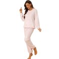 thumbnail image 1 of Pijama de Franela Allegra K manga larga y Pantalones Para Dormir Suave Invierno Rosa S, 1 of 6