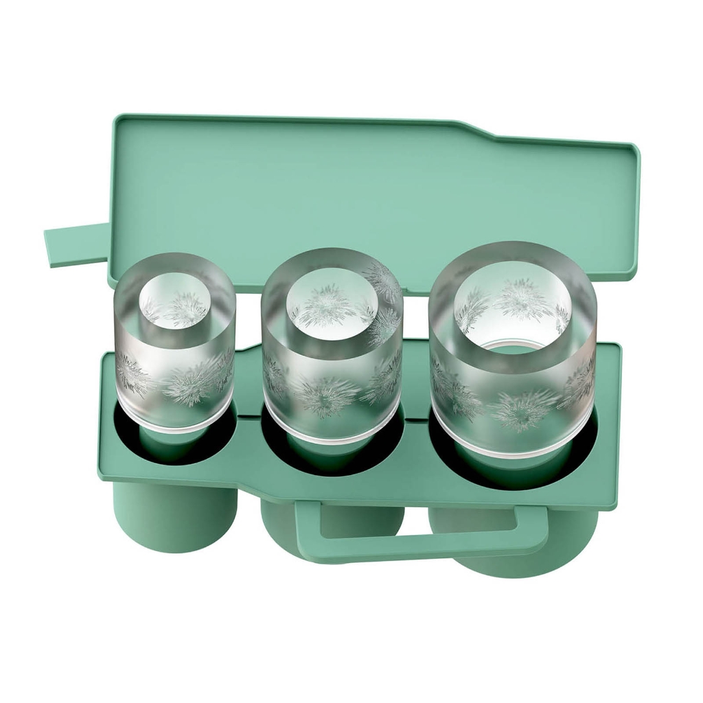 Oasiva Cylinders Ice Tray Mold with Lid Practical Ice Maker for Insulated Drinkware