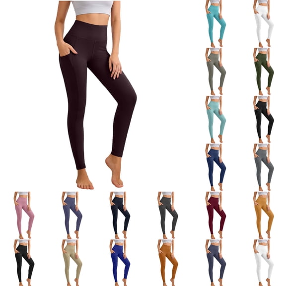 TGPMGRZ Tummy Control Leggings with Pockets for Women High Waisted Tight Yoga Pants Comfort Gym Workout Leggings Dark Blue Size XL