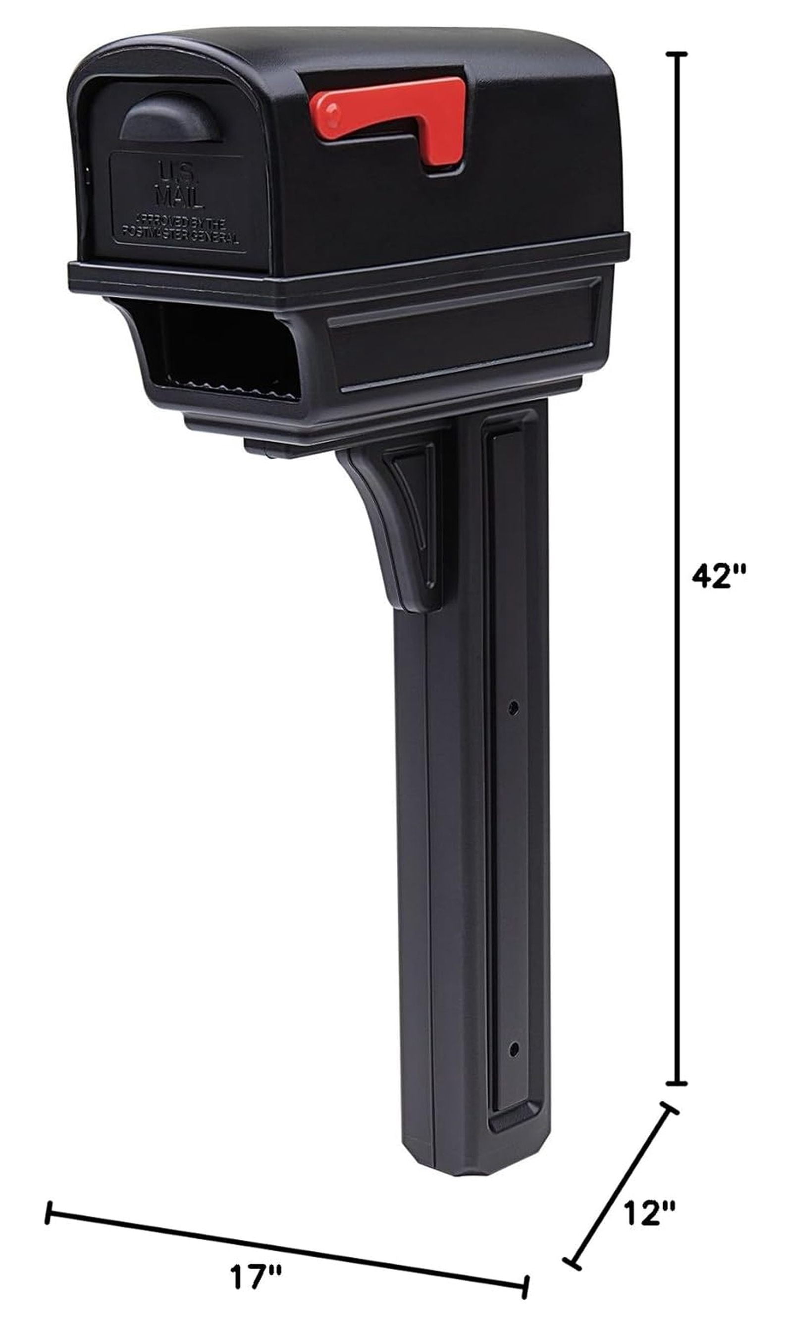 Gibraltar Ggc1b0000 Gentry All-in-one Plastic Mailbox & Post Combo, Black