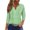 Green, variant on Women's Casual 3/4 Sleeve Blouse with Button Detail, Lightweight V-Neck Tunic Top for Spring and Summer, Loose Fit Shirt
