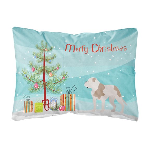 American Bulldog Christmas Canvas Fabric Decorative Pillow