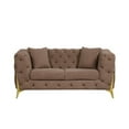 thumbnail image 3 of Pemberly Row Fabric Modern Loveseat Made with Wood in Brown Color, 3 of 8