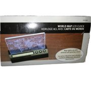 NexxTech World Illuminious Map Desktop LCD Clock