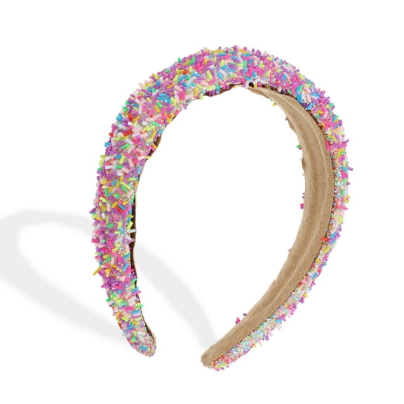 Vocoste Sprinkle Headband Decor Hairbands Wide Fashion Hair Hoops Hair Accessories for Women Purple