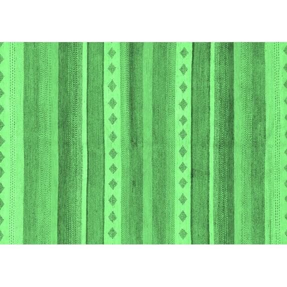 Ahgly Company Indoor Rectangle Abstract Emerald Green Modern Area Rugs, 8' x 10'
