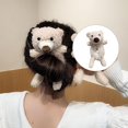 thumbnail image 3 of Bandas elásticas para el cabello con forma de oso, coleteros, diadema antidaños Beige, 3 of 9