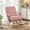Pink, variant on VECELO Teddy Fabric Rocking Chair, Adjustable Back Angle Upholstered Nursery Chair, White