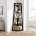 thumbnail image 3 of Fnova 71" 5-Tier Industrial Corner Ladder Shelf, Modern Corner Bookshelf, Compact Bookcase, Plant Stand for Living Room, Kitchen, Home Office, 3 of 14