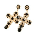thumbnail image 4 of Jiaroswwei Boho Women Rhinestone Inlaid Hollow Cross Dangle Ear Drop Earrings Jewelry Gift, 4 of 5