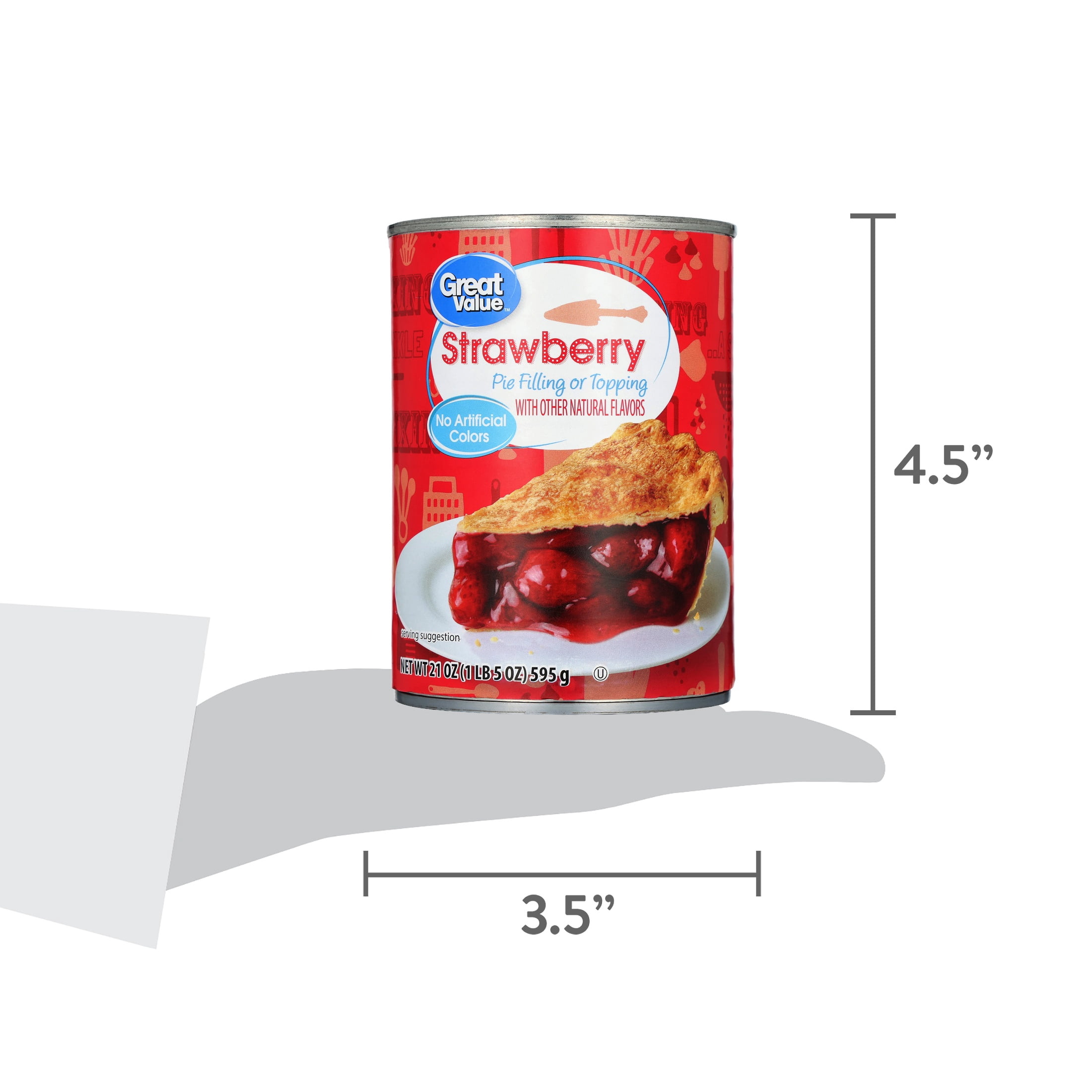 Great Value Strawberry Pie Filling or Topping, 21 oz Can