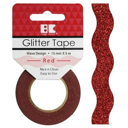 Best Creation Designer Glitter Tape 15mmX5m-Red (Best Designer Sale Websites)