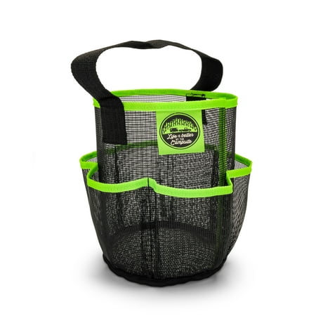 Camco Mesh Shower Caddy Organizer Tote with Pockets and Carry Handle, Dries Quick, Perfect for Dorms, Gym, Camping, the Beach and Travel, Organize Bathroom Toiletries and Products- Black