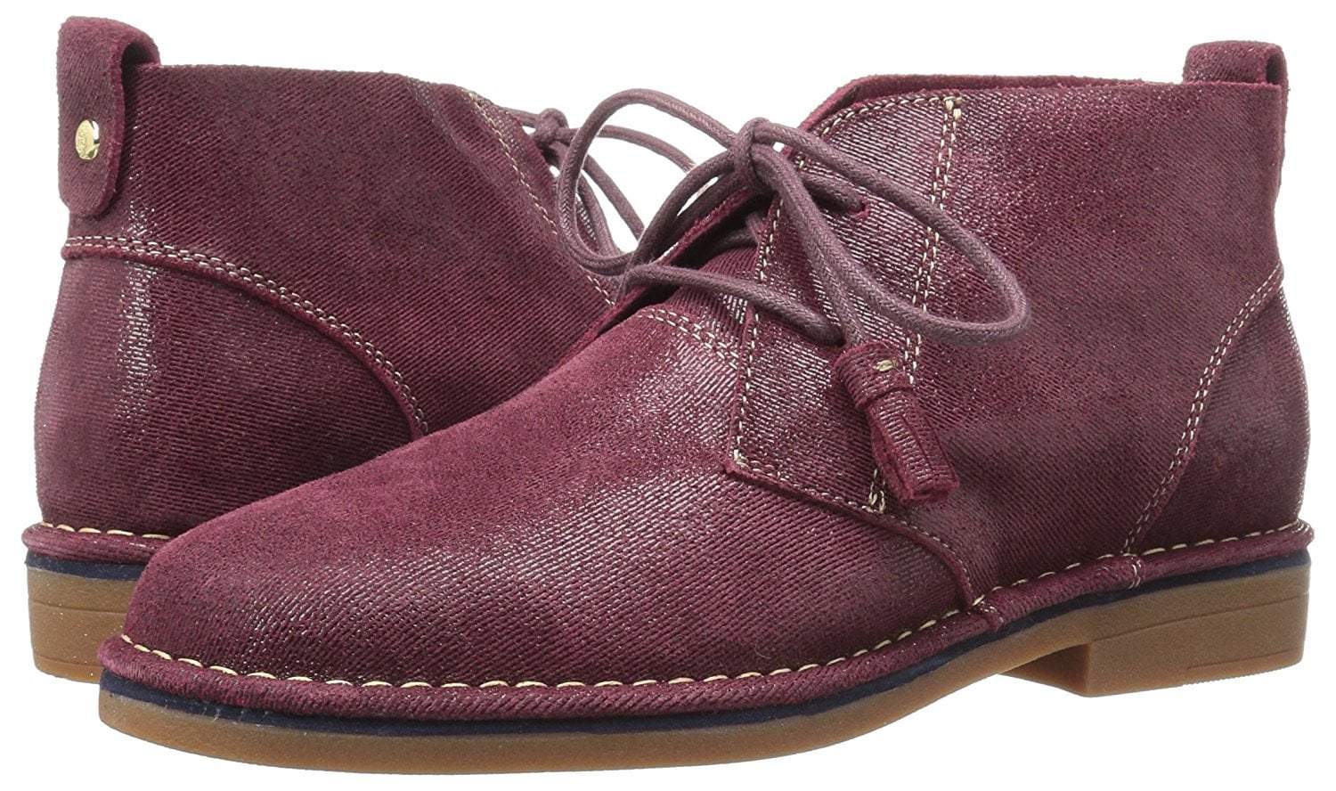 Hush Puppies Women s Cyra Catelyn Ankle Bootie Wine Shimmer Suede 6.5 W US Walmart
