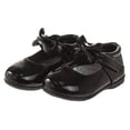 thumbnail image 5 of Josmo Baby Girls Mary Jane Flats with Bow Detail: Non, Slip Sole Wedding Flower Girls Shoes (Infants Toddler Sizes), Black Patent, 4, 5 of 6