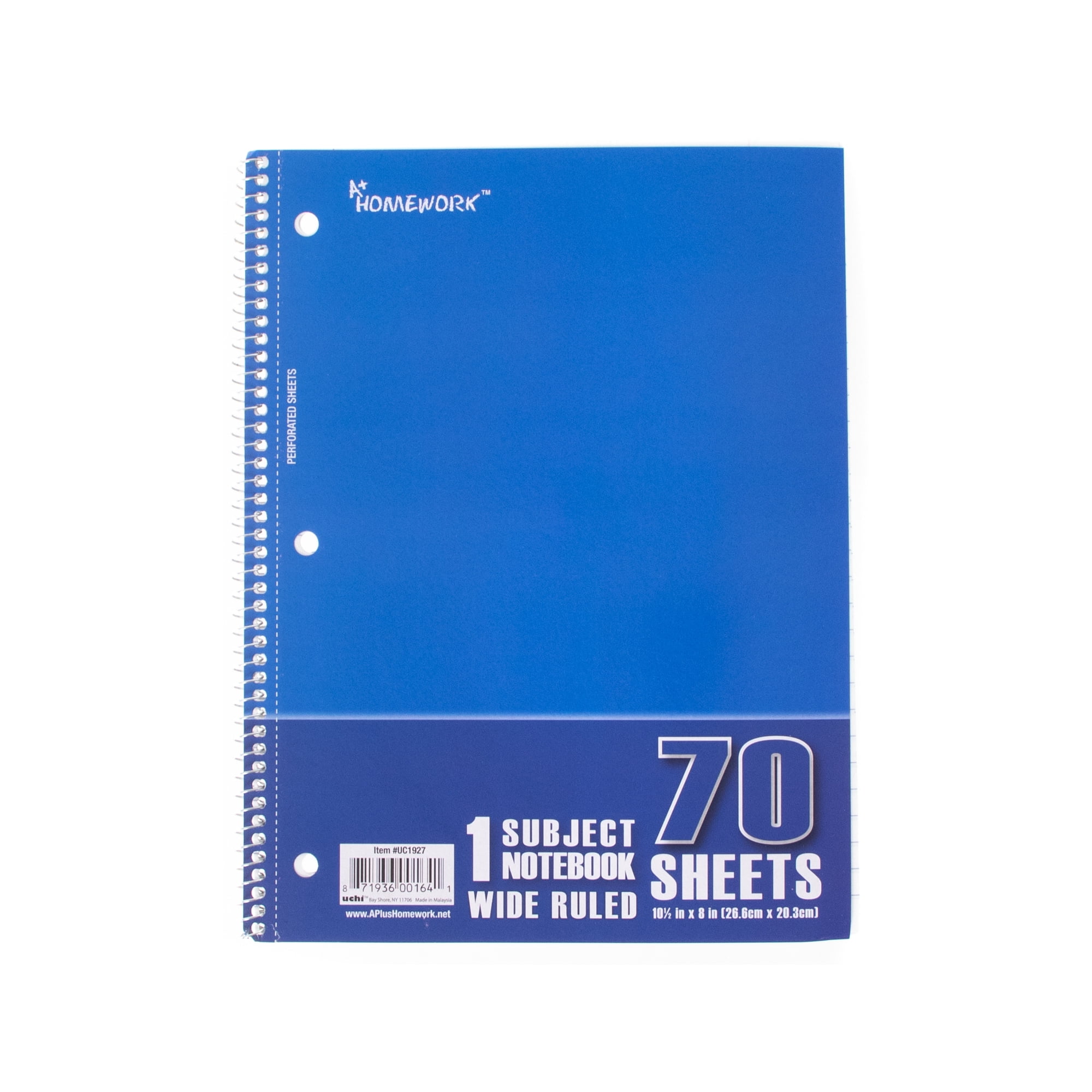 West Coast Paracord Spiral Notebooks - 70 Sheets, 6 Pack Wide Ruled School Supplies