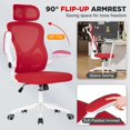 thumbnail image 4 of BestOffice Computer Office Chair High Back Ergonomic Swivel Task, Lumbar Support Adjustable Headrest Flip-up Armrests for Home Office, Red, 4 of 7