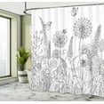 thumbnail image 5 of Ambesonne Floral Shower Curtain, Flowers Garden Scenery, 69"Wx84"L, Grey and White, 5 of 5