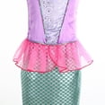 thumbnail image 5 of Little Girls Mermaid Ariel Costume Princess Dress Up Cosplay Party For 9-10 Years, 5 of 8