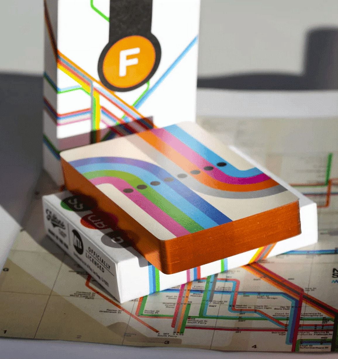 Fulton Street MTA (Orange Gilded 1 of 20) 1972 Vignelli Map Playing Cards