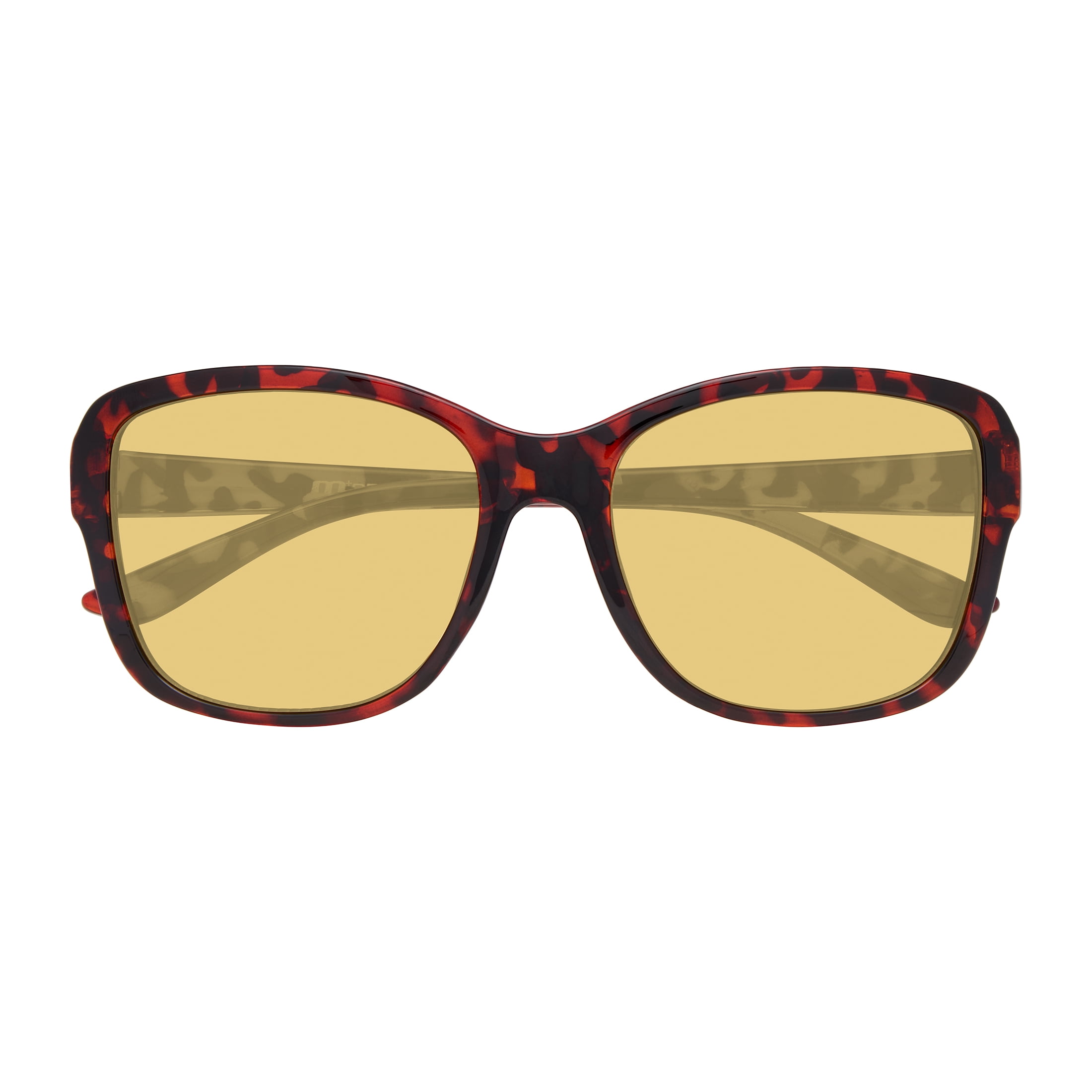 M+ Women's Tortoise Driving Glasses with High-Quality Plastic Frame and Yellow Lenses