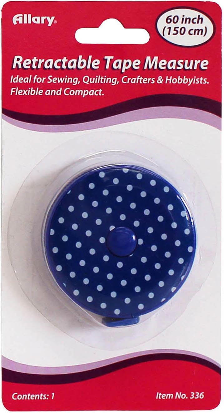(5 pack) Allary Retractable Tape Measure 60"-Assorted Polka Dots
