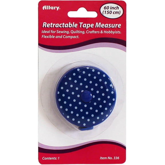 Allary Retractable Tape Measure 60"-Assorted Polka Dots
