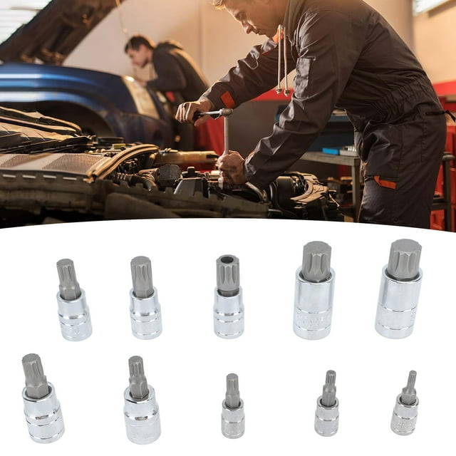 Screwdriver Socket Set, 1/4inch 10pcs High Strength Wear Screwdriver Bit Set For Motorcycle Repairs