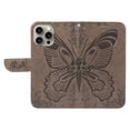thumbnail image 6 of Dteck Pattern Case for iPhone 15 Pro,Magnetic Leather Butterfly Floral Embossed Flip Case Card Slots Wallet Stand Cover with Wrist Strap for iPhone 15 Pro,Grey, 6 of 7