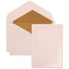 JAM Paper Wedding Invitation Set, Large, 5 1/2 x 7 3/4, White Card with Gold Lined Envelope and Ivory Embossed Border Set, 50/pack