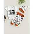 Newborn Infant Baby Boys Clothes Western Cowboy Letters Print Long