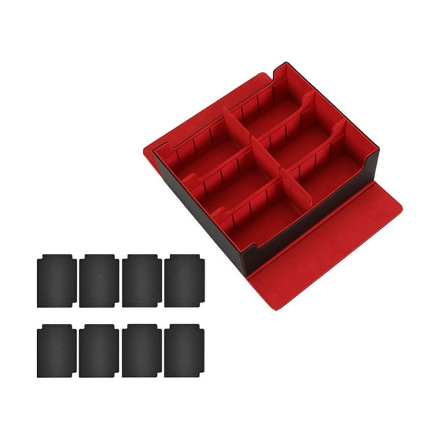 lionlar Boîte pour Jeu de Cartes Fermeture Magnétique Rangement Rassemblement Carte Jouet Étui pour Cartes de Sport Noir Rouge