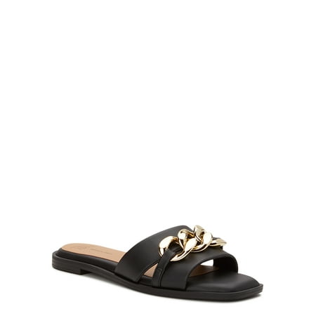 

Time and Tru Women s Two Band Chain Sandals