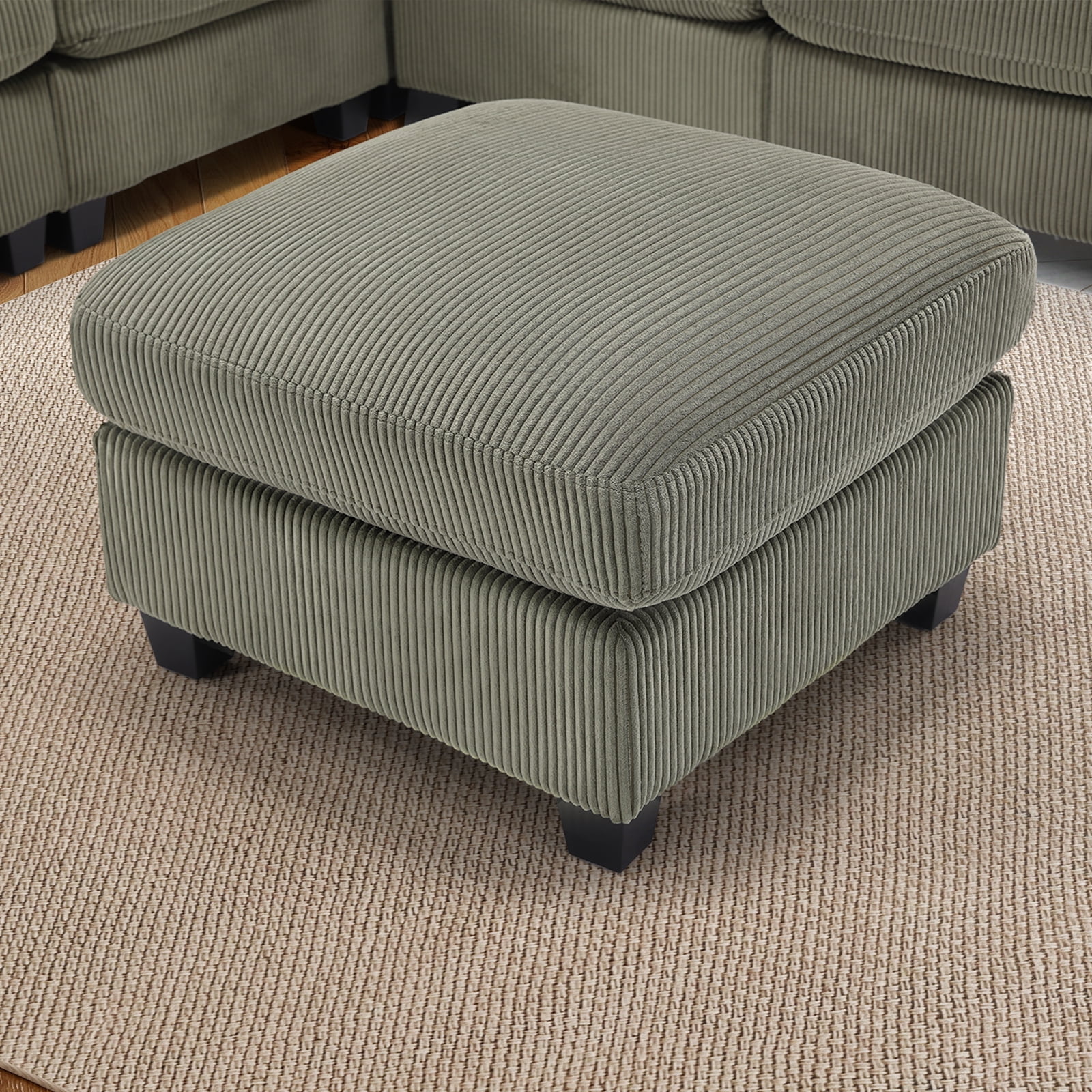 Bonzy Home Ottoman Modular Sectional Sofa Elegant Footrest Trendy Addition to Any Room, Comfort Meets Style for Living Room Bedroom Green
