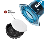 AeroPress Clear Blue Coffee Press – 3 in 1 Brew Method with French Press and Espresso – Full Bodied Without Grit – Portable Maker with Clear Body, Blue