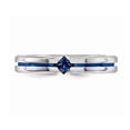 thumbnail image 4 of Bague Homme 1/5 Carat (ctw) Saphir Bleu Naturel en Titane, 4 of 5
