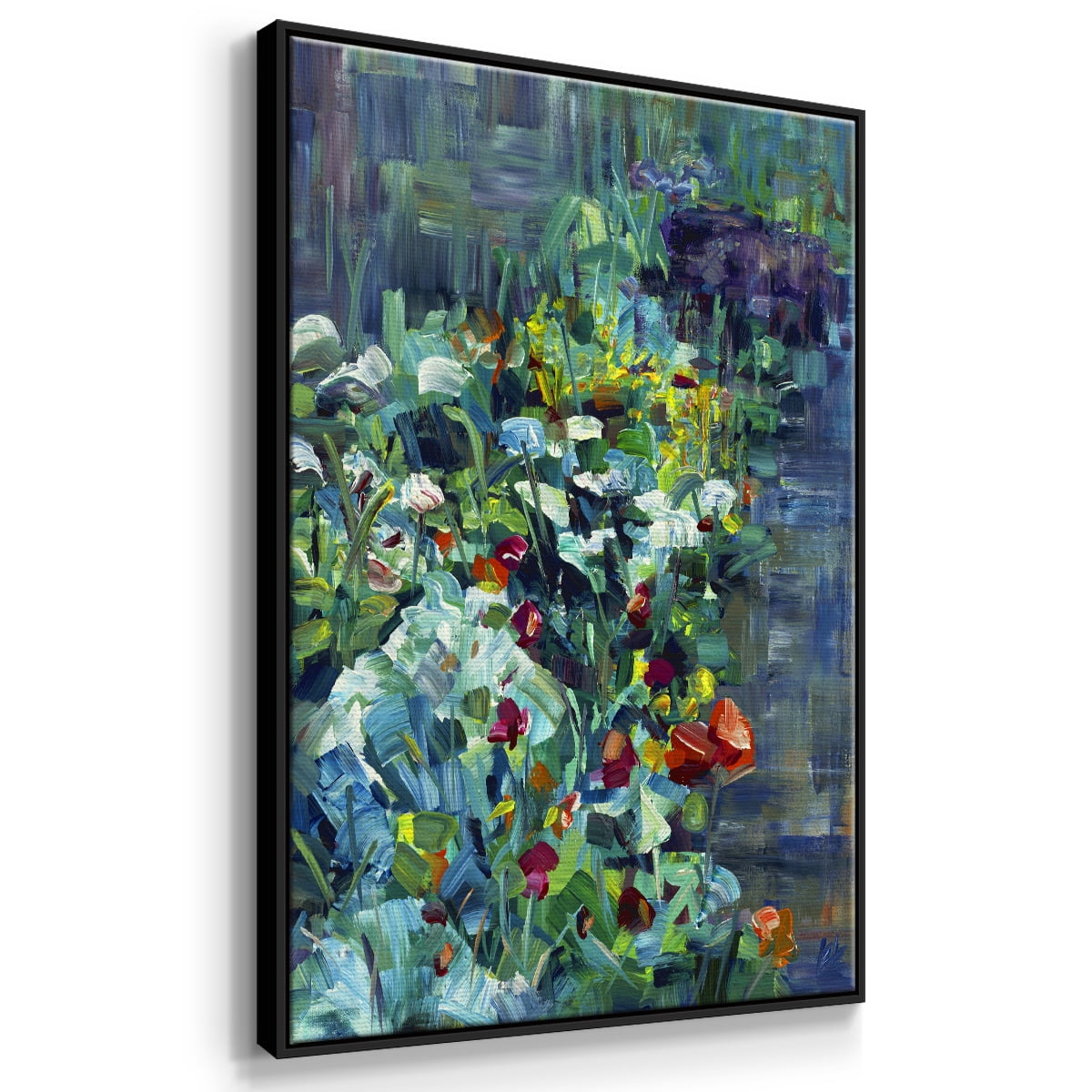 Lots of Love in the Garden Framed Premium Gallery Wrapped Canvas - Ready to Hang - 17 x 25 - Black Floating Frame