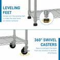 thumbnail image 6 of 6-Tier Heavy Duty Steel Wire Shelving Unit with Wheels and Adjustable Feet, Used as Pantry Shelf, Garage or Bakers Rack Kitchen Shelving, 6 of 12