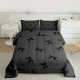 thumbnail image 2 of Manfei Princess Bow Knot Full Size Comforter Sets 3-Piece, Cute Bowtie Bedding Comforter Set for Girls, Black Bow Ribbon Bedding Sets, Super Cozy Room Decor, 2 of 8
