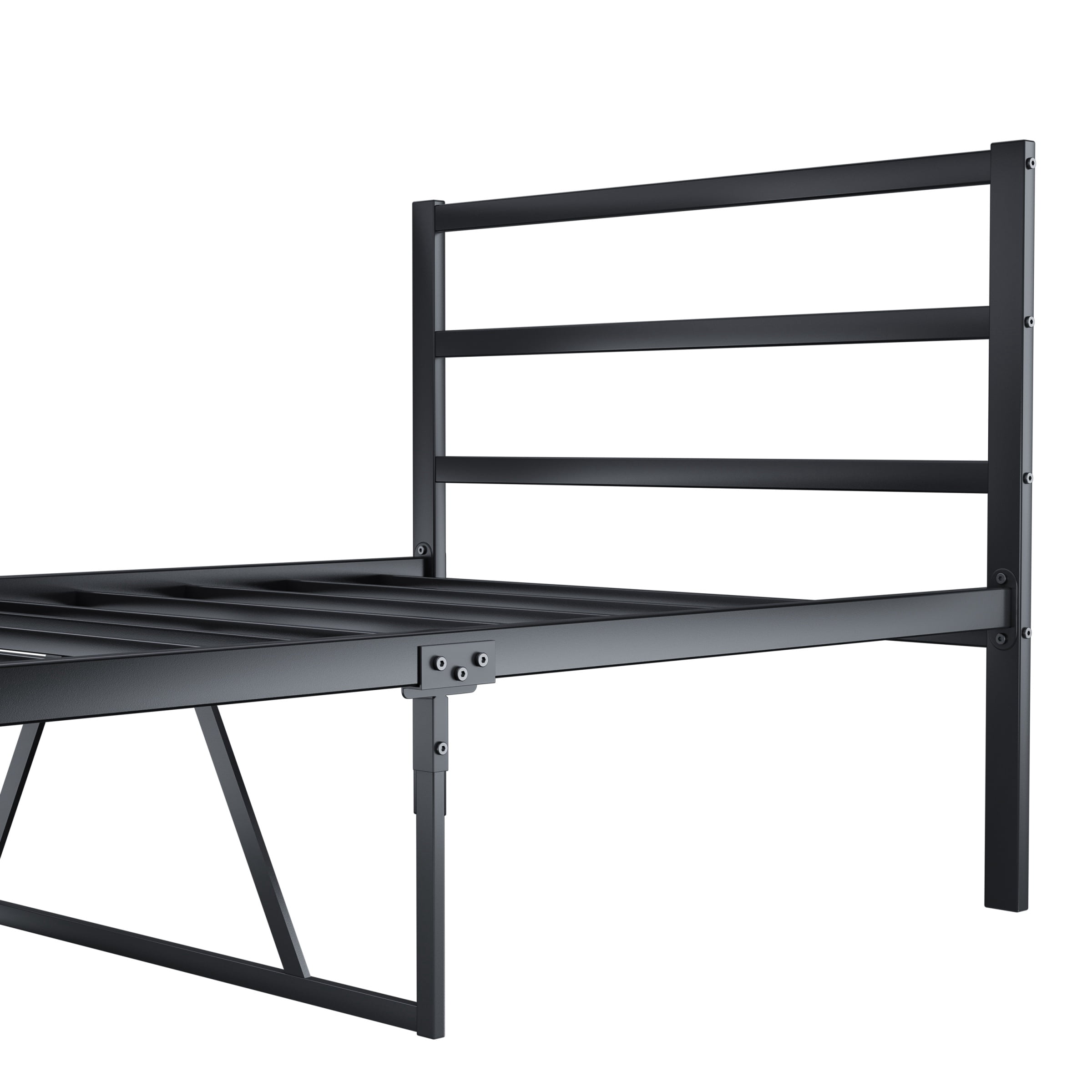 Twin Size Bed Frame with Headboard,Sturdy Metal Twin Bed Frames,Storage Space Under Frame,Easy to Assemble,Black