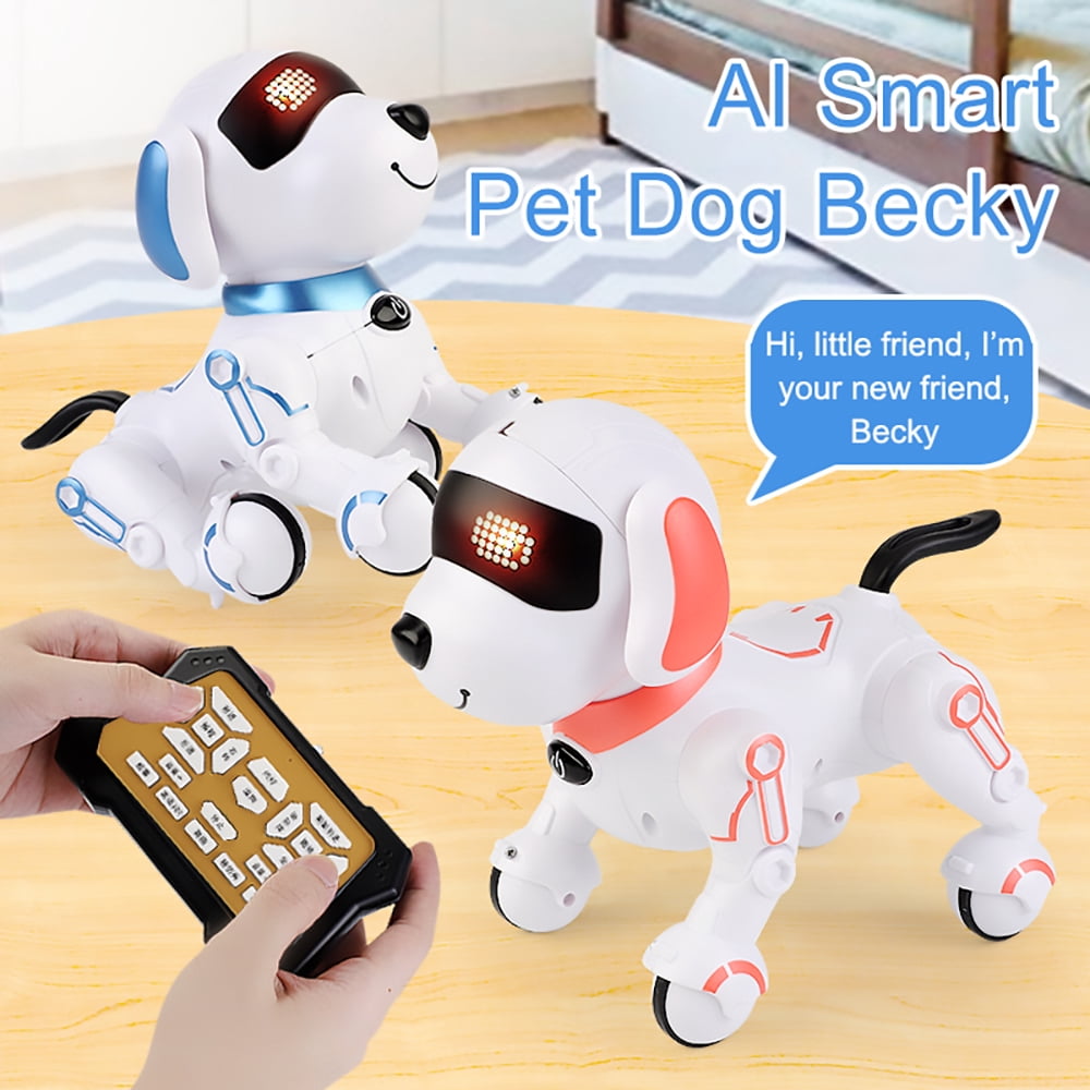 Dammyty Robot Dog for Kids, Smart Programmable Remote Control Robot Dog Toy with Interactive Touch, Singing Dancing Robot Toys with LED Eyes, Volume Control