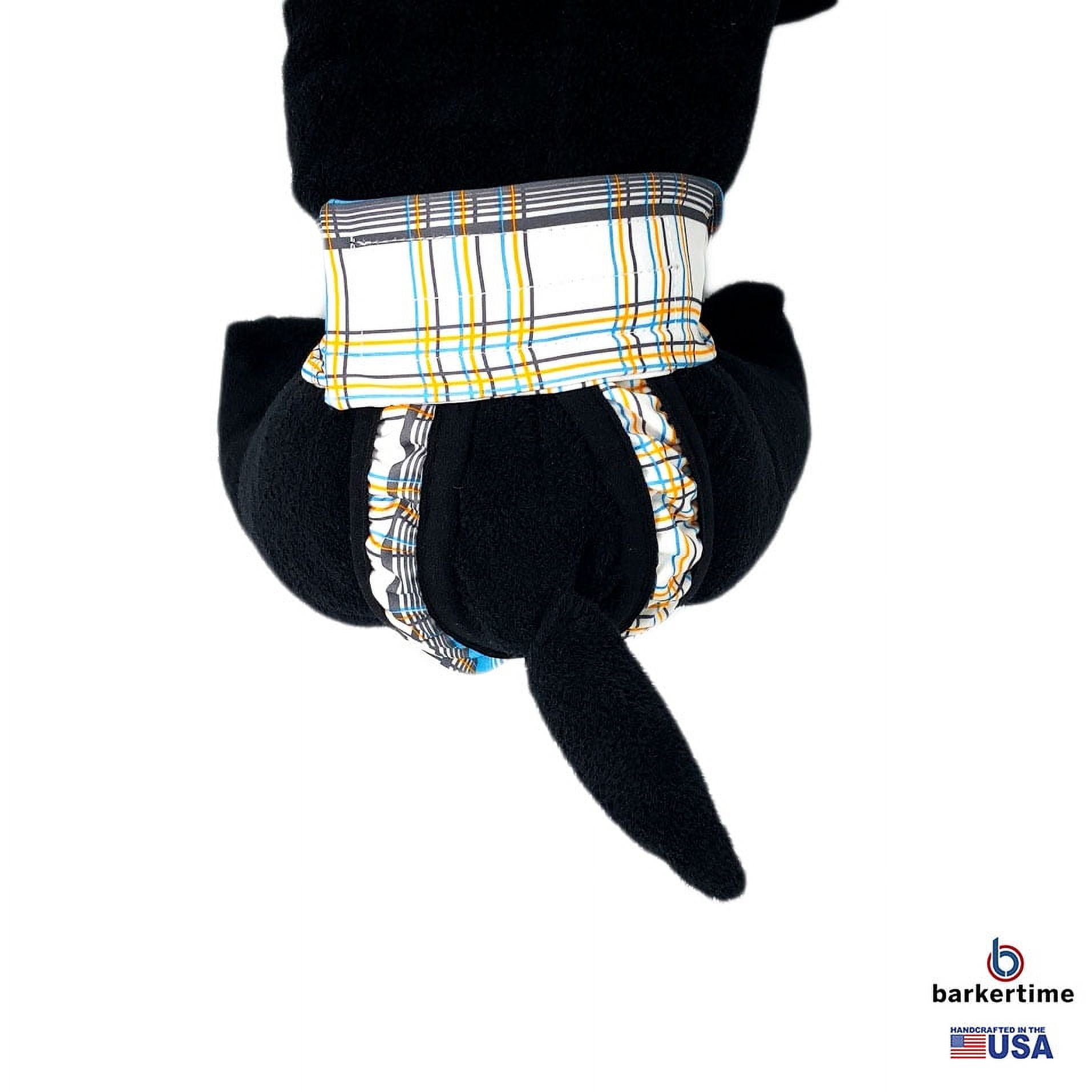 Barkertime Blue and Yellow Plaid Cat Diaper Pull-up