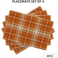 thumbnail image 2 of Fall Placemats Set of 4,Burnt Orange Buffalo Plaid Table Mats 12x18 Inch,Autumn Harvest Thanksgiving Heat-Resisting Non Slip Linen Burlap Place Mats for Kitchen Dining Table Decor, 2 of 6